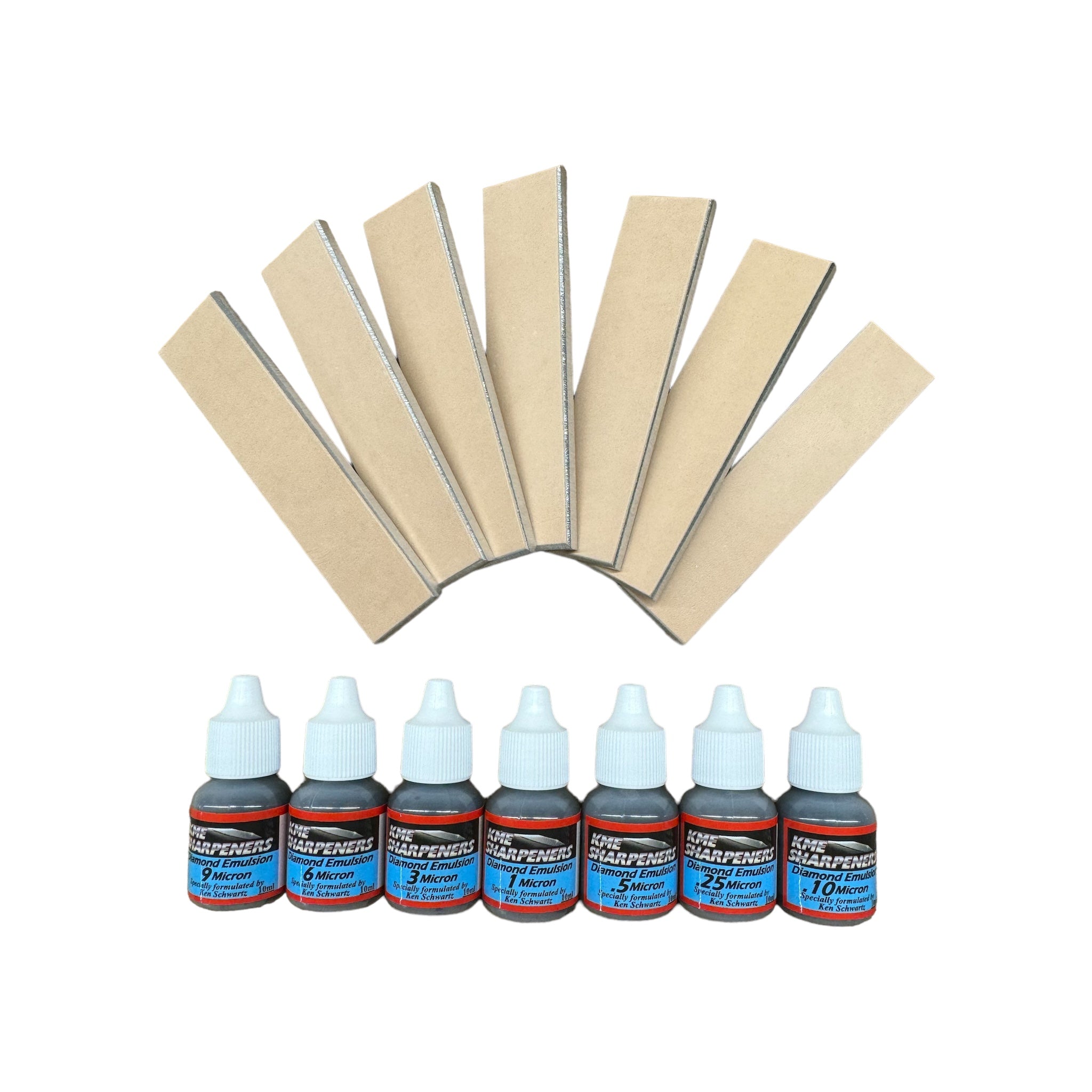 エマーキット Complete 14-Piece Strop and Diamond Emulsion Set – KME Sharpeners LLC